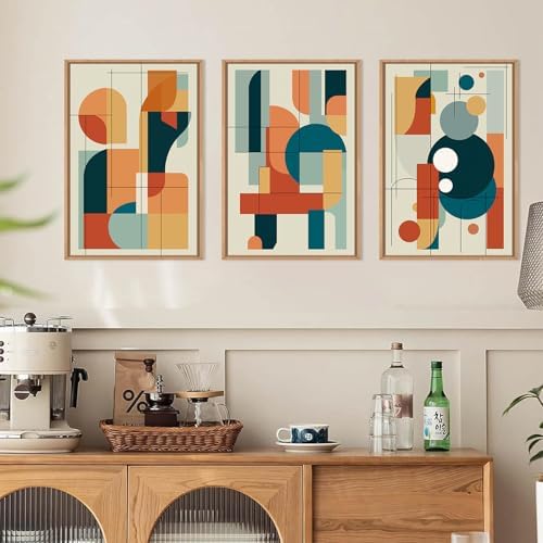 FWIEXA Mid Century Modern Wall Art Set Framed, Modern Canvas Art Wall Decor, Large Abstract Wall Painting, 3 Piece 16x24 Inches Artwork for Living Room, Bedroom, Office - Image 4