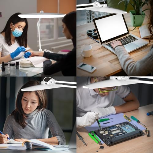 3000 Lumens Adjustable LED Desk Lamp & Task Lamp - Bright, Dimmable Lighting for Office, Crafts, Nails &Salon with Clamp (CCT, White) - Image 6