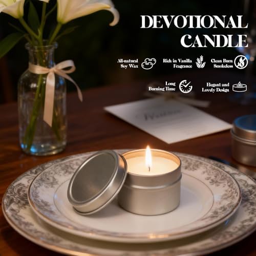 50 Pcs 2 Oz Mini Vanilla Scented Soy Candle Set,Wedding Favors for Guests Bulk 50,The Quantity of Multiple Sets Meets Your Needs for Wedding and Party Gifts and Party Favors. - Image 5
