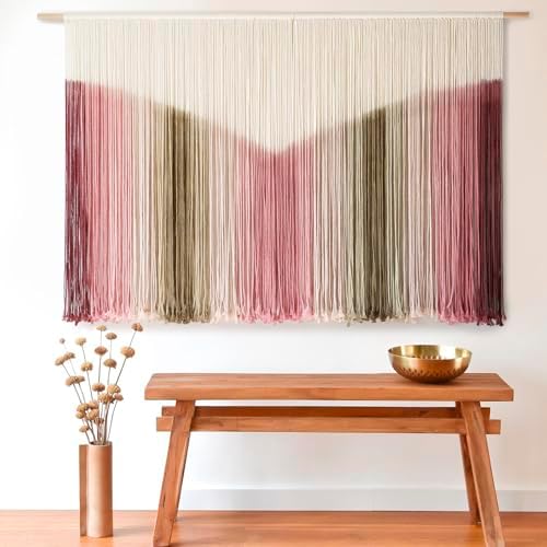 Macrame Wall Hanging Large Scale Tie Dye Yarn Wall Art Home Decor 57"W*35"L - Image 2