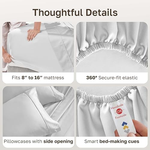 California Design Den Soft 100% Cotton 400 Thread Count Sheets Full Set - Image 4