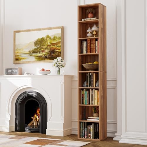 IRONCK Tall Narrow Bookshelf 8 Tiers, Compact Corner Bookcase, Floor Standing Display Storage Shelves 71 in Tall, Easy to Match for Living Room, Office, Study, Bedroom - Image 2