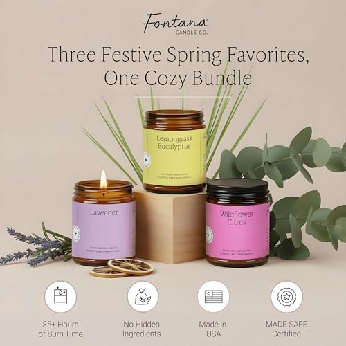 Fontana Candle Co Wood Wick Beeswax Candle, Spring Bundle - Image 2