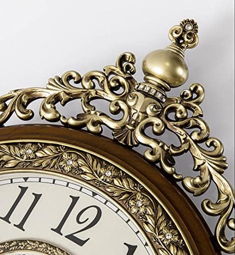 SHISEDECO Elegant, Traditional, Decorative, Hand Painted Modern Grandfather Wall Clock Fancy Ethnic Luxury Handmade Decoration, Swinging Pendulum for New Room or Office. Large. 29.5 Inch. Brown - Image 6