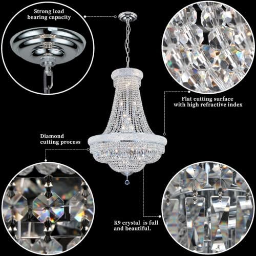 Chrome Crystal Chandeliers for Dining Room，28-Lights D30 Inch - Image 5