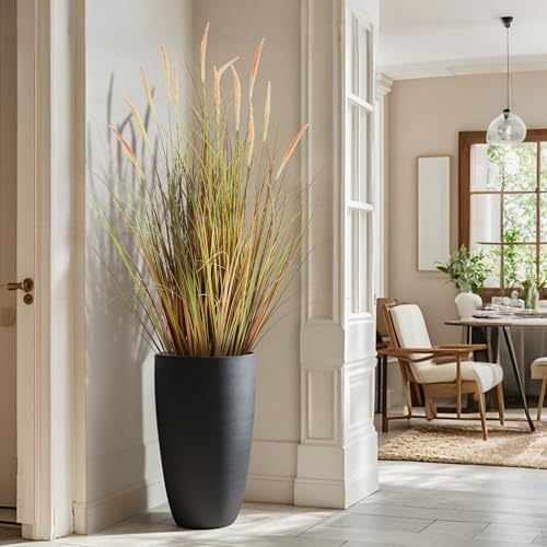 KOL 3ft 2-Pack Artificial Cattail Reed Grass, 35in Indoor Fake Onion Grass - Image 3