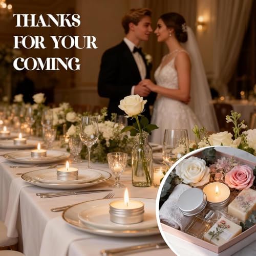 100 Pcs 1 Oz Mini Lavender Scented Soy Candle Set,Wedding Favors for Guests Bulk 100,The Quantity of Multiple Sets Meets Your Needs for Wedding and Party Gifts and Party Favors. - Image 5