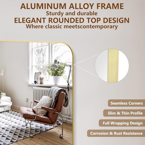 Koonmi Full Length Mirror, 65"x24" Mirror Full Length with Stand - Image 3