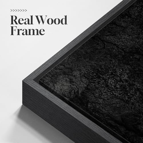 Framed Modern Black Abstract Square Wall Art Decor for Living Room, 30x30 - Image 5