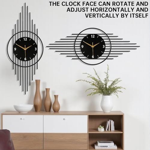 SIN&MI Wall Clock,Decorative Wall Clocks with Silent Quality Quartz Clock Battery Operated,Large Wall Clock for Living Room,Kitchen,Home,Bathroom,Bedroom Wall Decor,11.8x29.5inch,Black - Image 4