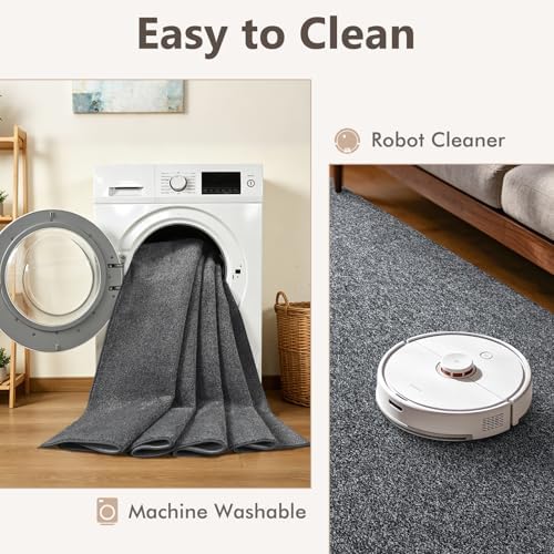 2x8 Black/White Runner Rug Washable Non-Slip for Kitchen Hallway Bathroom - Image 6