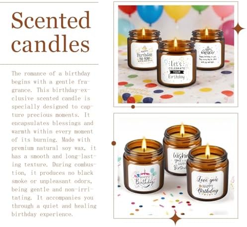 12-Pack Birthday Scented Candles, 3.05 oz Each, Natural Soy Wax, Long-Lasting Romantic Fragrance, Funny Happy Birthday Gift Set, Unique Gifts for Women Men, Gift-Ready - Image 6