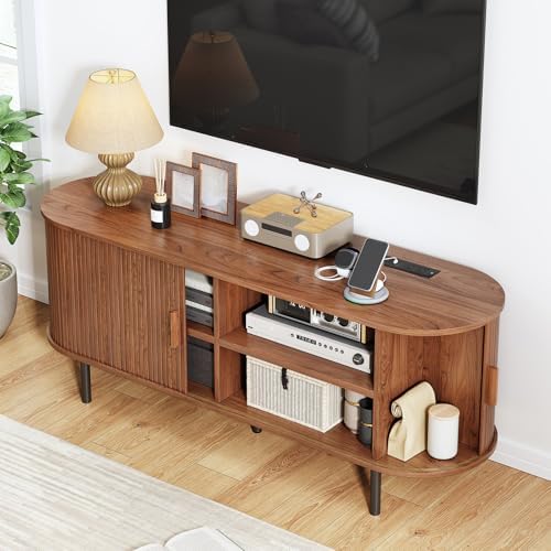 ComfyCorner 55" Mid Century Modern TV Stand with Sliding Doors for 60" TV - Image 4