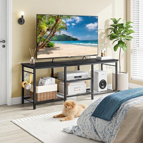 YGEOMER TV Stand for TVs Up to 50 Inch, Black - Image 4