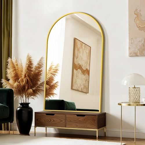 FICTOR 30" x 50" Arched Bathroom Vanity Mirror for Over Sink, Gold by FICTOR