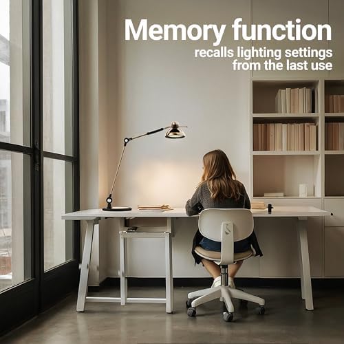 OTUS Tall LED Architect Desk Lamp for Home Office, Gesture Control, Brass - Image 7