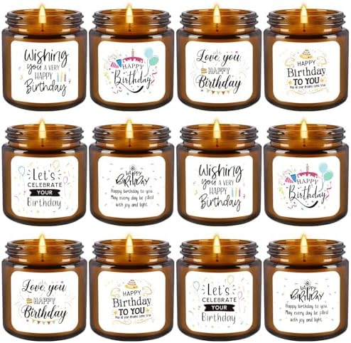 12-Pack Birthday Scented Candles, 3.05 oz Each, Natural Soy Wax, Long-Lasting Romantic Fragrance, Funny Happy Birthday Gift Set, Unique Gifts for Women Men, Gift-Ready - Image 2
