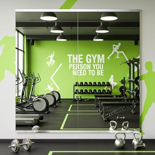 FICTOR Home Gym Mirror for Wall, 50"x25"x2 PCS Workout Mirrors for Home Gym by FICTOR