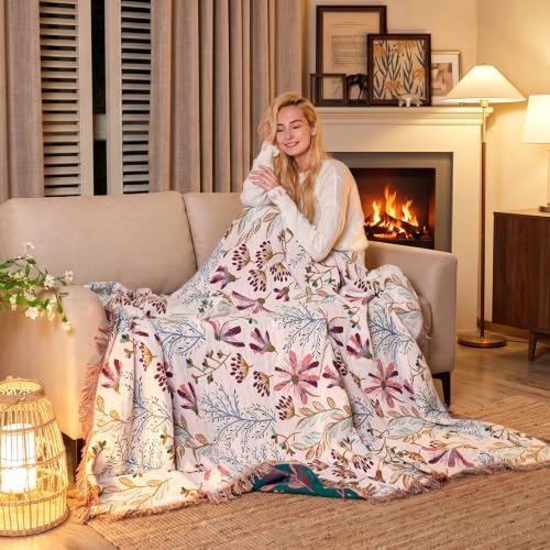 LUTBM Boho Throw Blanket for Couch 50"x60", Cotton Decorative Bed Throw - Image 5
