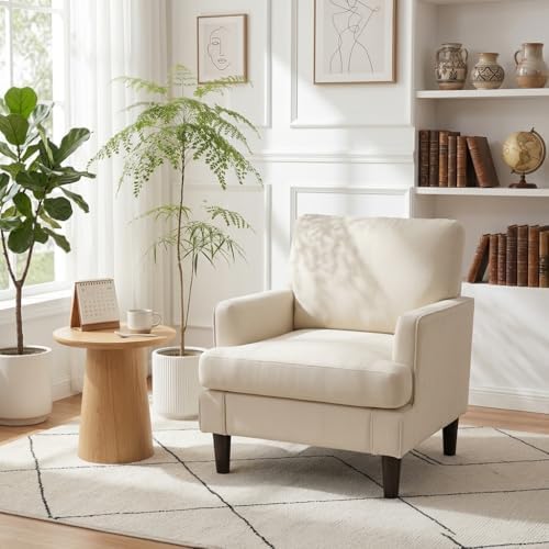 Kromax Accent Chair for Living Room Set of 2, Modern Reading Chair, Beige - Image 7