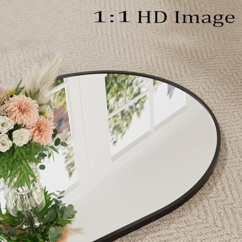 76''x34'' Arched Floor Mirror, Full Body Mirror with Stand, Modern & Contemporary Design, Aluminum Alloy Frame (Black) - Image 5