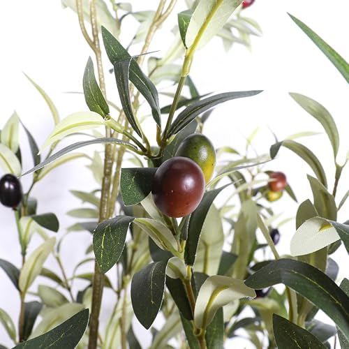 6FT Artificial Olive Tree, Faux Plants Indoor, Fake Tree with Black Pot - Image 3