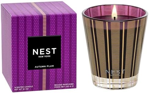 NEST New York Scented Classic Candle, Autumn Plum - 8.1 oz - Up to 60-Hour Burn Time - Reusable Glass Vessel by Unknown