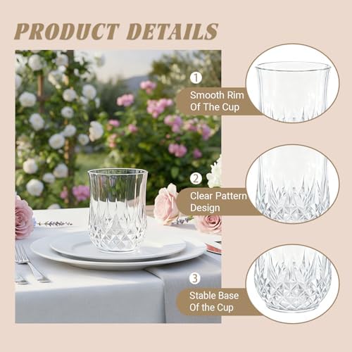 40 Pack Plastic Stemless Wine Glasses, 12oz Unbreakable Wine Cups - Image 6