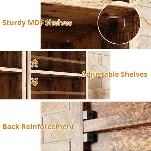 IRONCK Tall Narrow Bookshelf 8 Tiers, Compact Corner Bookcase, Floor Standing Display Storage Shelves 71 in Tall, Easy to Match for Living Room, Office, Study, Bedroom - Image 4