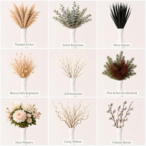 Leewadee Large Floor Vase 34 inches Mango Wood for Pampas Grass, Dried Flowers - Image 6