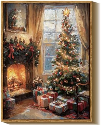 InSimSea Framed Wall Art, Vintage Christmas Tree Xmas Holiday Decor,12x16In by InSimSeaArt