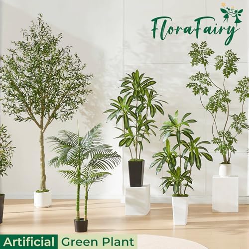 5.5FT Artificial Sumac Tree with White Pot, Indoor Tall Faux Plants - Image 6