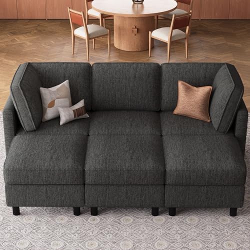 Belffin 84.3" Modular Sectional Sofa 6 Seats Sleeper Sofa Washable Sectional Couches for Living Room Comfy Couches with Storage Deep Seat Couch Sofas with Chaise,Dark Grey - Image 7
