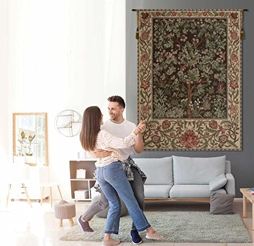 William Morris Tree of Life - Brown Tapestry Wall Hanging 69 x 51 in - Image 7