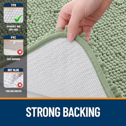 OLANLY Toilet Rugs U-Shaped 24x20, Soft Absorbent Chenille Contour Rugs - Image 6
