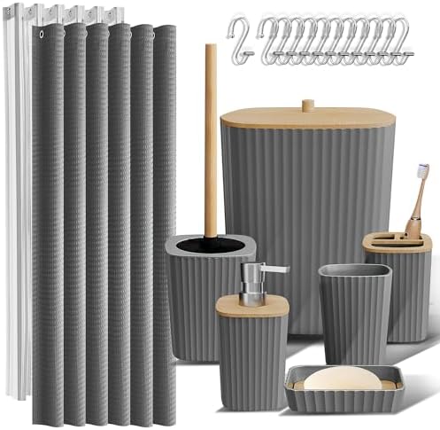 Clara Clark Bathroom Set, Shower Curtain Set, Bathroom Accessory Set by ClaraClark