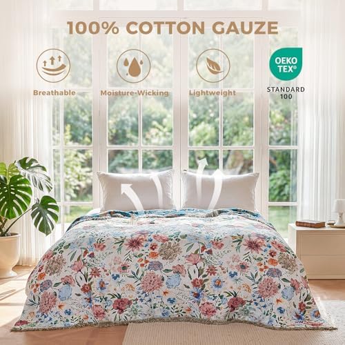 LUTBM Boho Throw Blanket for Bed 60"x80", All Season Cotton Couch Blankets - Image 2