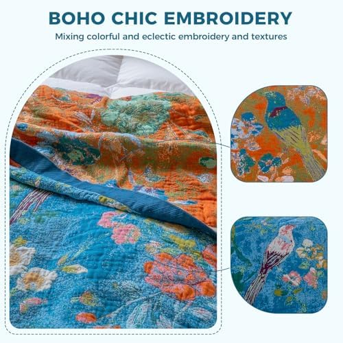 LUTBM Boho Throw Blanket for Bed 60"x80", All Season Cotton Couch Blankets - Image 3