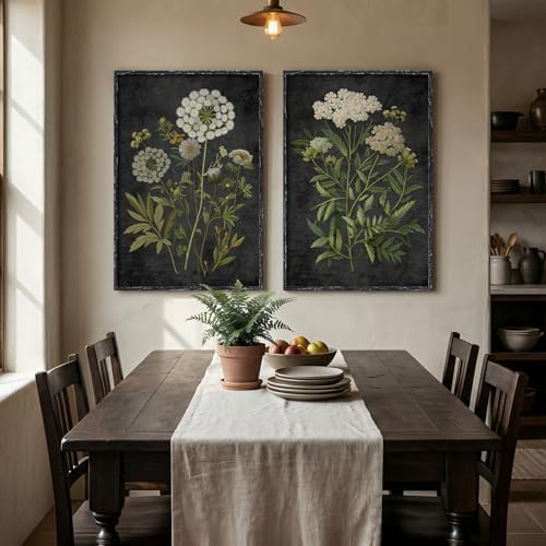 Large Framed Vintage Floral Botanical Wall Art for Living Room, 24x36 In - Image 2