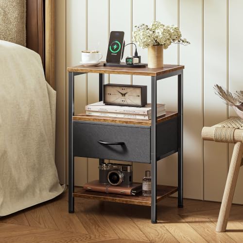 SUPERJARE Nightstand with Charging Station, USB-C Port, Bedside Table - Image 2