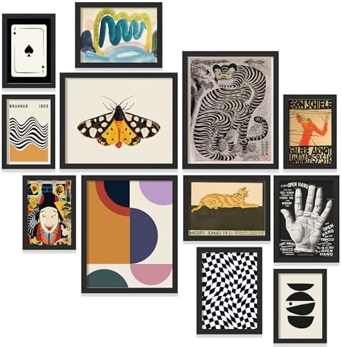 Eclectic Wall Art Prints Unframed, Mid Century Retro Decor for Home Bedroom by 97Decor
