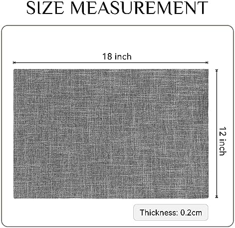 Softalker Faux Linen Cloth Placemats Set of 6-12 x 18 Inch, Light Grey - Image 6