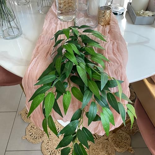 18Pcs Italian Ruscus Greenery Stems 26" Artificial Silk Greenery Leaves for DIY Wedding Arch Bouquet Filler Table Centerpieces Home Indoor Decor - Image 6
