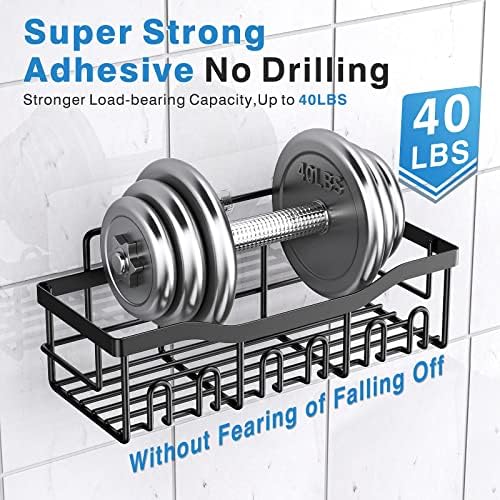 EUDELE Adhesive Shower Caddy, 5 Pack Rustproof Stainless Steel Bath Organizers With Large Capacity, No Drilling Shelves for Bathroom Storage & Home Decor - Image 4