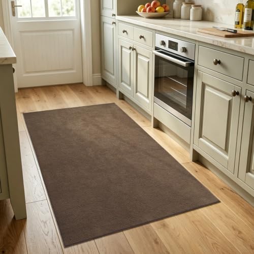 3x5 Beige Brown Solid Area Rug Washable Non-Slip Soft for Bedroom Kitchen - Image 2