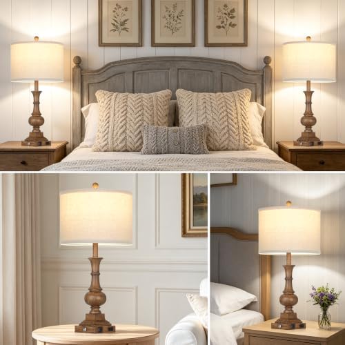 Lolikit 26" Tall Farmhouse Table Lamps Set of 2,Bedside Lamps for Bedroom - Image 6