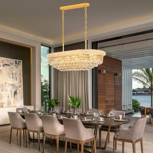 Gold Crystal Chandeliers for Dining Room，9-Lights L31 Inch - Image 7