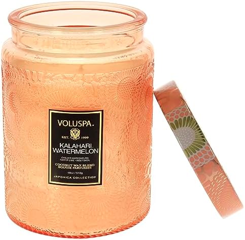Voluspa Kalahari Watermelon, Large Candle Jar, 18 oz, 100 Hour Burn Time, Coconut Wax for Clean Burning, Handcrafted in the USA - Image 4