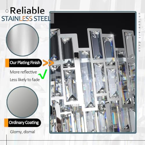 Chrome Crystal Chandelier Lighting 31.5'' Foyer Entryway - Image 3