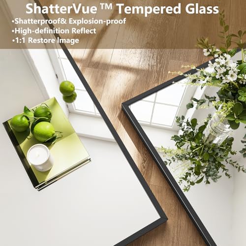 Koonmi 77"x38" Floor Mirror Full Length, Large Black Mirror - Image 4